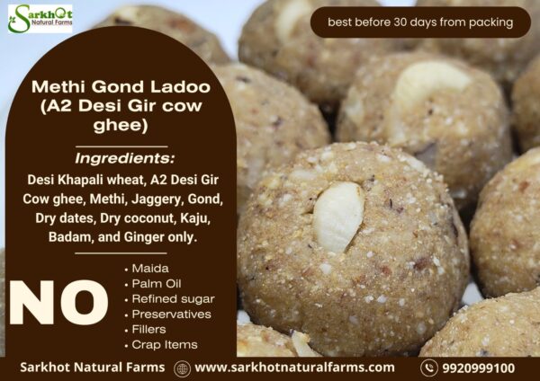 Methi Gond ladoo मेथी डिंक लाडू (A2 Desi Gir Cow ghee) - Image 2